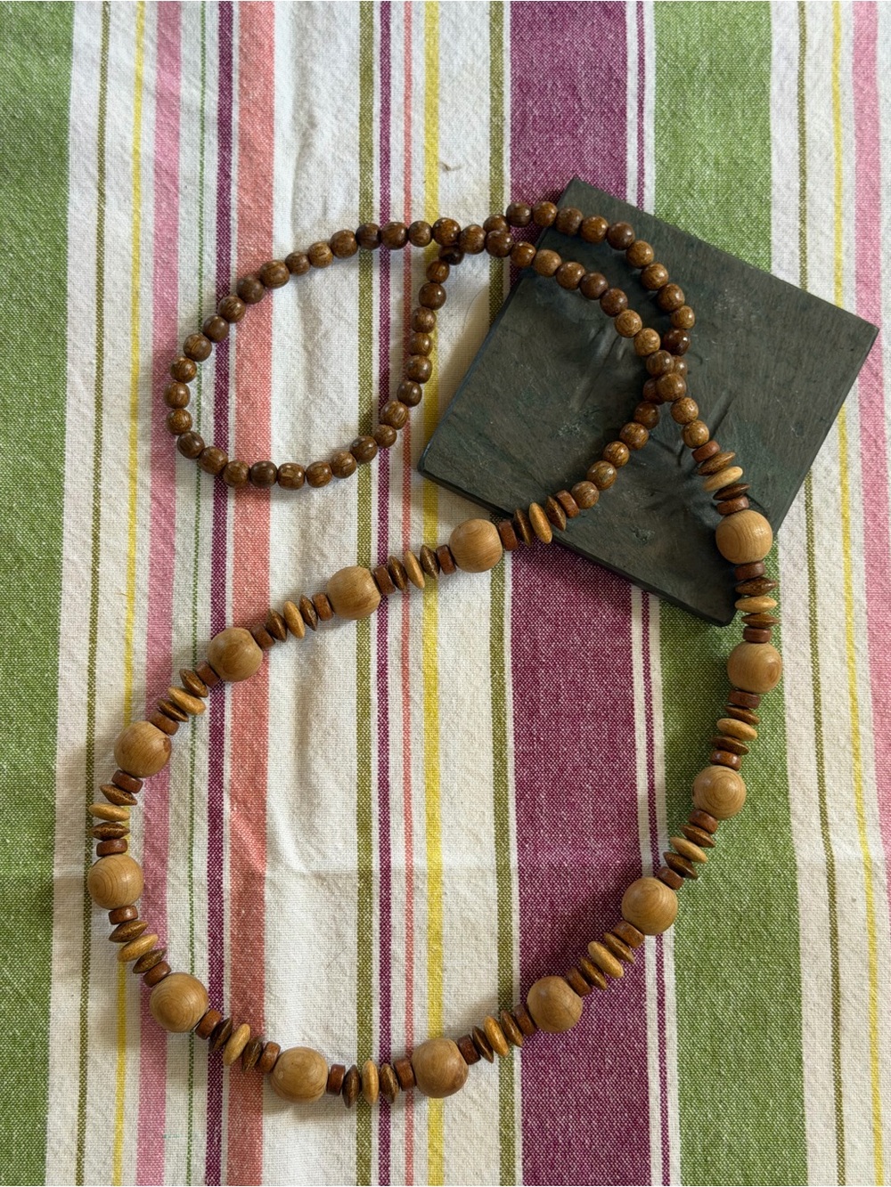 Handcrafted Brown Wood Bead Necklace - Natural Style